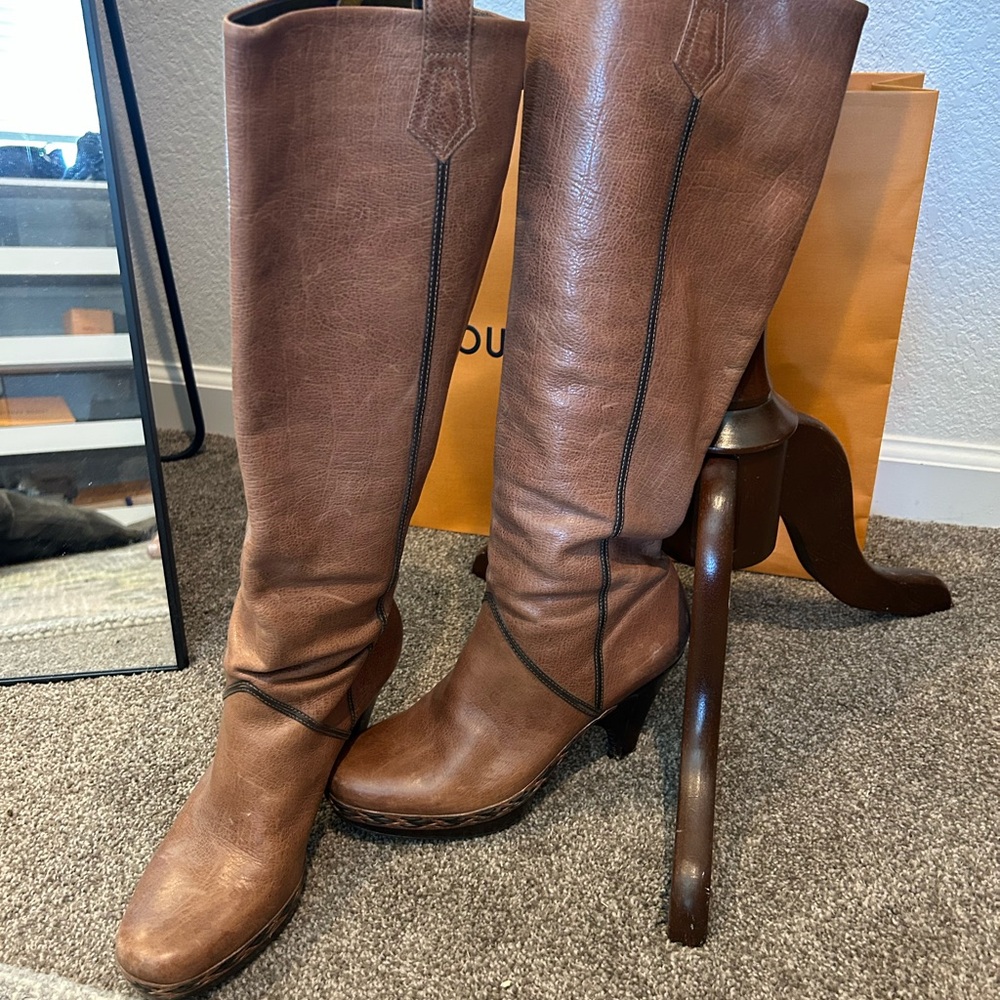 Cole Haan Brown Leather Knee-High Boots